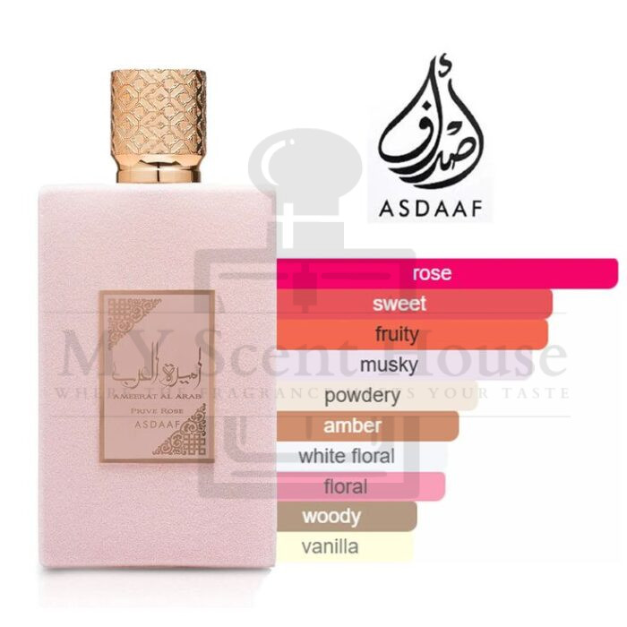 Asdaaf Ameerat Al Arab Prive Rose Pink Perfume For Unisex 100ML - Image 3