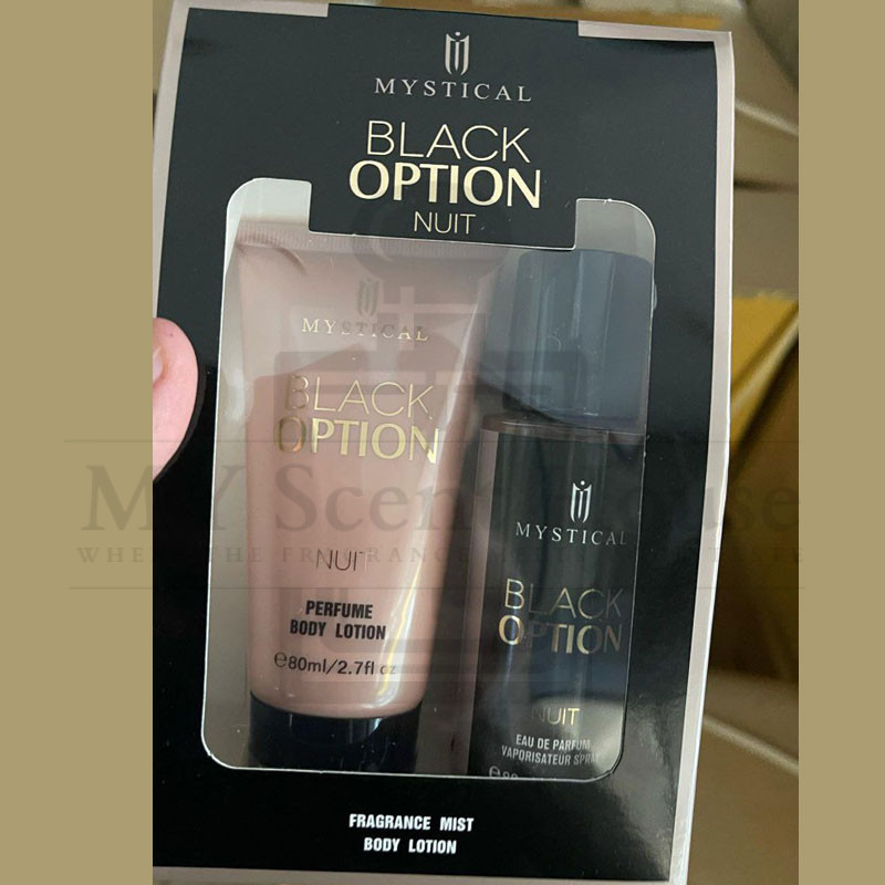 MYSTICAL-BLACK-OPTION-2IN1- MYSTICAL Black Option 2 in1 Gift SET Perfume & Body Lotion (mt030-7) - Image 1