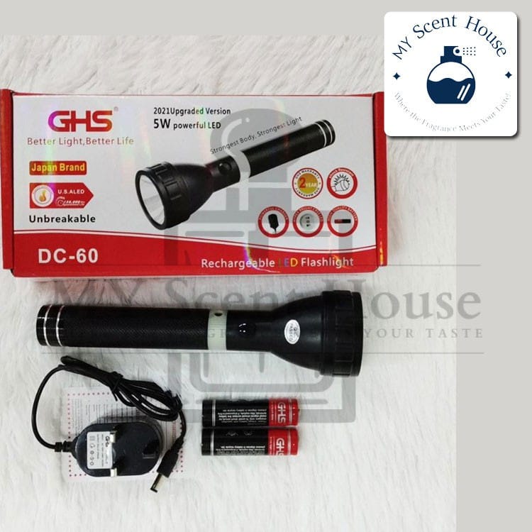GHS-Flashlight-DC60a.jpg GHS Original Japan DC 60 Long Range Flash Light Torch - Image 1