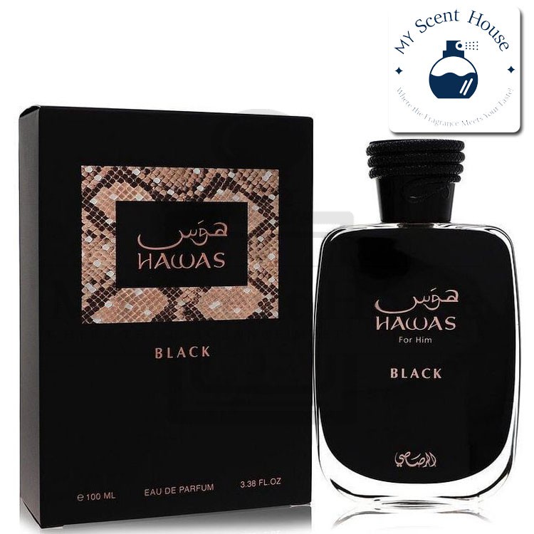 black1 Rasasi Hawas Black Perfume For Men 100ML - Image 1